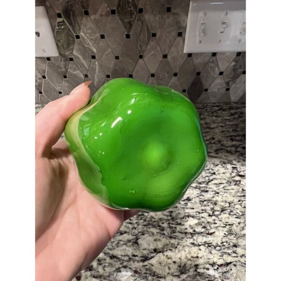 Green Pepper Murano Style Glass Home Decor Vegetable Art Deco (1) - Picture 8 of 8